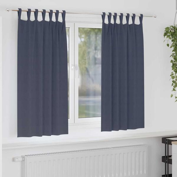 vidaXL Cortinas Blackout com Argolas 2 pcs Antracite 175 x 140 cm