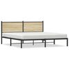 vidaXL Estrutura de cama sem colch&atilde;o 160x200cm metal carvalho sonoma