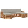 vidaXL Conjunto de Sof&aacute;s para Exterior 6 unid. Cinza Natural e Claro