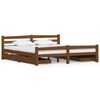vidaXL Estrutura cama c/ 4 gavetas 180x200cm pinho maci&ccedil;o castanho mel