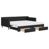 vidaXL Sof&aacute;-cama com gavet&atilde;o e gavetas 90x190 cm tecido preto