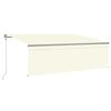vidaXL Toldo autom&aacute;tico c/ estore/LED/sensor de vento 4x3 m cor creme