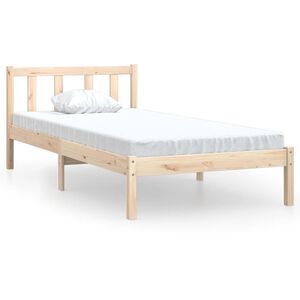 vidaXL Estrutura de cama 90x200 cm pinho maci&ccedil;o