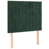 vidaXL Cabeceira de cama c/ LED veludo 100x5x118/128 cm verde-escuro