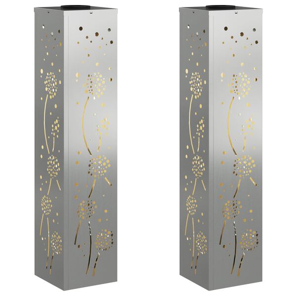 vidaXL Luz Solar LED de Caminho 2 pcs Ferro Enferrujado Galvanizado