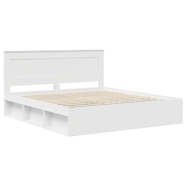 vidaXL Estrutura da Cama com cabeceira Branco 200 x 200 cm
