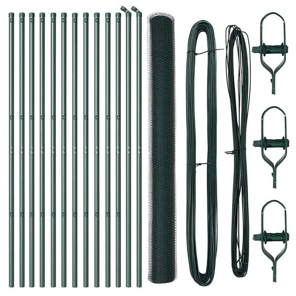 vidaXL Poste de Cerca Verde 25 x 1,6 m (malha de 25 mm) A&ccedil;o e PVC