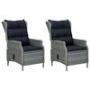 vidaXL 3 pcs conj. lounge jardim c/ almofad&otilde;es vime PE cinzento-claro