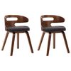 vidaXL Cadeiras jantar 2 pcs madeira curvada e tecido cinzento-escuro