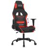 vidaxL Cadeira de gaming c/ apoio para os p&eacute;s tecido preto e vermelho
