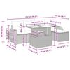 vidaXL 6 pcs conjunto sof&aacute;s jardim c/ almofad&otilde;es vime PE/ac&aacute;cia preto