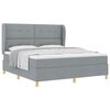 vidaXL Cama Box com cabeceira Cinzento-claro 200 x 180 cm tecido