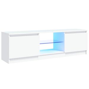 vidaXL M&oacute;vel de TV com luzes LED 120x30x36 cm branco