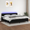 vidaXL Cama box spring c/ colch&atilde;o e LED 200x200 cm tecido preto