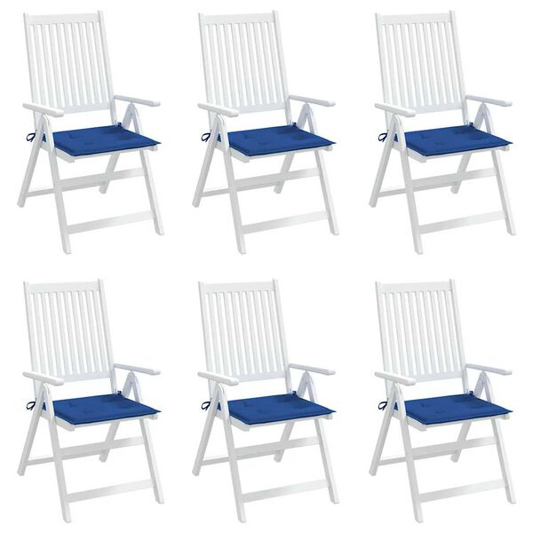 vidaXL Almofadões p/ cadeiras jardim 6 pcs 40x40x4 cm oxford azul real