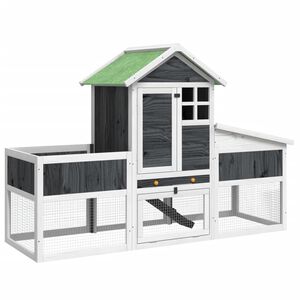 vidaXL Coelheira 170x63x113 cm pinho maci&ccedil;o cinzento