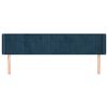vidaXL Cabeceira de cama c/ abas tecido 183x16x78/88cm azul-escuro
