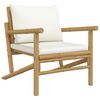 vidaXL 5 pcs conjunto lounge de jardim bambu c/ almofadões branco nata