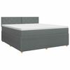 vidaXL Cama box spring com colch&atilde;o Cinzento-Escuro 140 x 190 cm Tecido