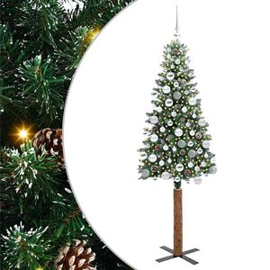 vidaXL &Aacute;rvore de Natal Slim com 300 LEDs com suporte Verde 180 cm