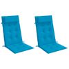 vidaXL Almofad&otilde;es cadeira encosto alto 2 pcs tecido oxford azul-claro