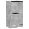 vidaXL Sapateira c/ 2 gavetas articuladas 60x42x108 cm cinza cimento