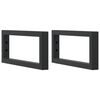 vidaXL Suportes de prateleira p/ lavat&oacute;rio 2 pcs a&ccedil;o retangular preto