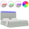 vidaXL Cama com luzes de tira LED Cinzento-claro 180 x 200 cm Veludo