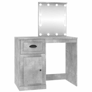vidaXL Toucador c/ luzes LED 90x50x132,5cm deriv.madeira cinza cimento