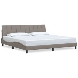 vidaXL Estrutura de cama sem colch&atilde;o Hanko 200x200 cm tecido cinzento-acastanhado