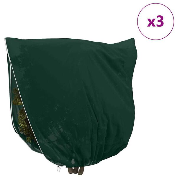 vidaXL Capas de Fleece para Prote&ccedil;&atilde;o Contra Geada 3 pcs Verde