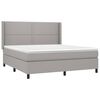 vidaXL Cama box spring c/ colch&atilde;o e LED 160x200 cm tecido cinza-claro