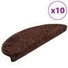 vidaXL Tapetes de escada 10 pe&ccedil;as 65x21x4 cm marrom semicircular grande