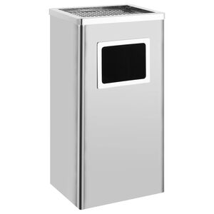 vidaXL Cinzeiro e lixeira de 45 litros em a&ccedil;o inoxid&aacute;vel