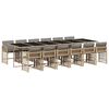 vidaXL 13 pcs conj. jantar jardim c/ almofad&otilde;es vime PE bege misturado