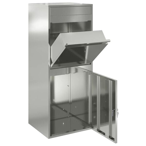 vidaXL Caixa para entrega de pacotes com porta Preto 41 x 38 x 103 cm