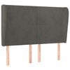 vidaXL Cabeceira cama c/ abas veludo 147x23x118/128 cm cinzento-escuro