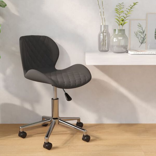 vidaXL Cadeira de jantar girat&oacute;ria veludo cinzento-escuro