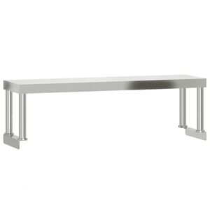 vidaXL Prateleira para mesa de trabalho 110x30x35 cm a&ccedil;o inoxid&aacute;vel