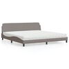 vidaXL Cama com colch&atilde;o Dover 200x200 cm tecido cinzento-acastanhado