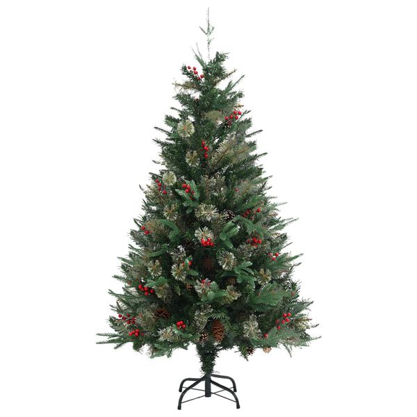vidaXL &Aacute;rvore de Natal com pinhas 150 cm PCV e PE verde