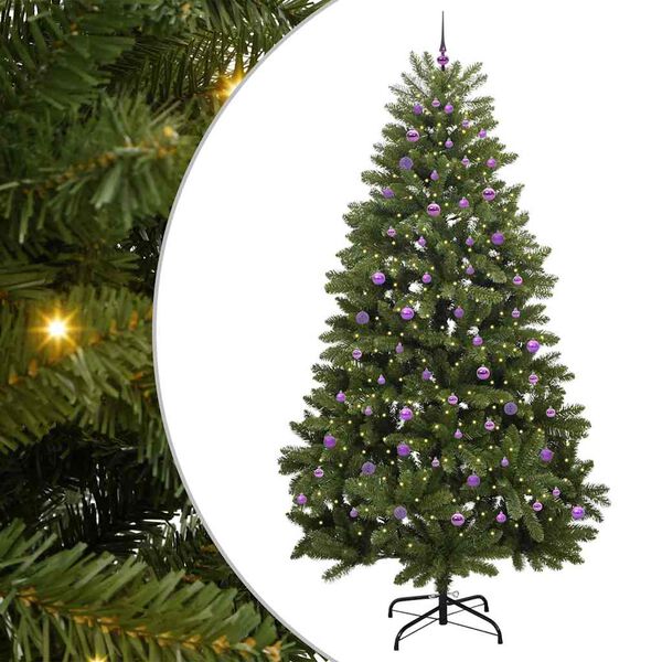 vidaXL &Aacute;rvore de Natal Artificial Verde 270 cm PVC e Metal