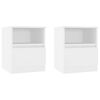 vidaXL Mesas de cabeceira 2pcs 40x40x50 cm derivados de madeira branco
