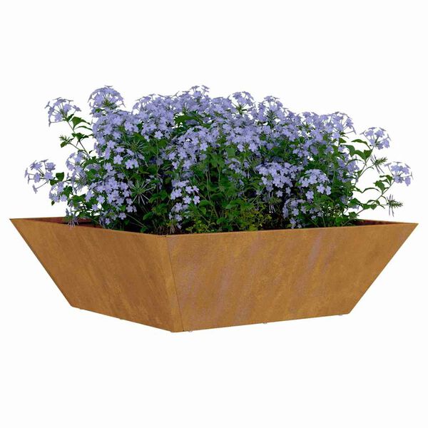 vidaXL Vaso de Jardim Ferro Enferrujado 50 x 50 x 15 cm