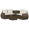 vidaXL Conjunto de Sof&aacute;s 6 unid. Marrom e Branco Creme
