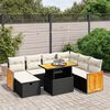 vidaXL 8 pcs conjunto sof&aacute;s de jardim com almofad&otilde;es vime PE preto