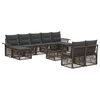 vidaXL Conjunto de Sof&aacute; de Jardim 10 unid. Cinzento vime PE