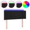 vidaXL Cabeceira de cama c/ luzes LED veludo 93x16x78/88 cm preto