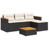 vidaXL 3 pcs conjunto sof&aacute;s de jardim com almofad&otilde;es vime PE preto
