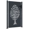 vidaXL Port&atilde;o de jardim 100x125 cm a&ccedil;o design &aacute;rvore antracite